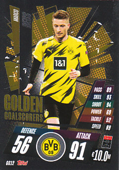 Marco Reus Borussia Dortmund 2020/21 Topps Match Attax CL Golden Goal Scorers #GG12